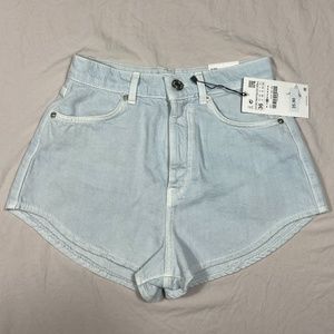 zara high rise shorts
